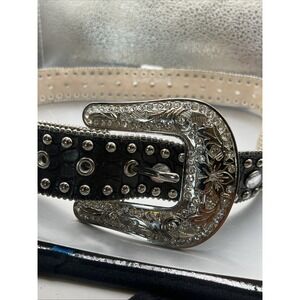Woman's Blazin Roxx Belt Leather Studs And Crystals N3510801-M